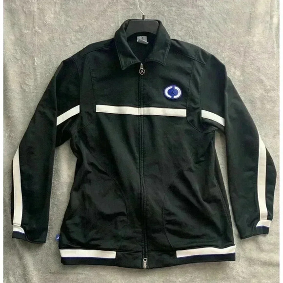 Vintage Air Jordan Jacket Men's Large Black Zipped Logo Jumpan Gray Tag - Picture 2 of 8